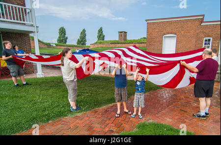 Storico Forte McHenry, luogo di nascita della stella Lamas Banner, l'inno nazionale degli Stati Uniti d'America. Foto Stock