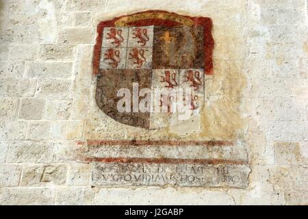 Affresco sulla parete esterna di Matera Cattedrale della Madonna della Bruna credeva di essere dal XVII XVIII secolo Italia sito patrimonio mondiale dell'UNESCO Foto Stock