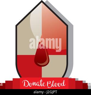 Concetto di donazione di sangue icona. illustrazione vettoriale Illustrazione Vettoriale