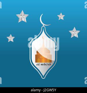Eid kareem / mubarak (piena di benedizione) saluto design, illustrazione vettoriale Illustrazione Vettoriale