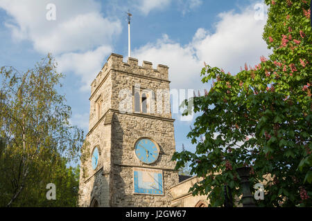 Il campanile della chiesa di Santa Maria Vergine Putney, London, England, Regno Unito Foto Stock