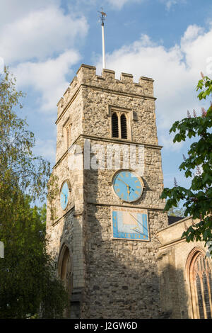 Il campanile della chiesa di Santa Maria Vergine Putney, London, England, Regno Unito Foto Stock