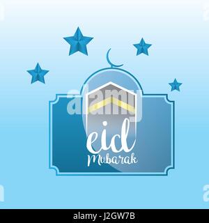 Eid kareem / mubarak (piena di benedizione) saluto design, illustrazione vettoriale Illustrazione Vettoriale