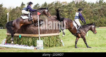 BURNHAM Market, Norfolk/Inghilterra - 15 Aprile 2017: Burnham Market International Horse Trials 2017 cross country evento Foto Stock