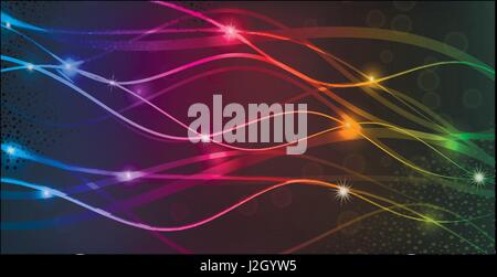 Set di colorati che scorre linee astratte Illustrazione Vettoriale