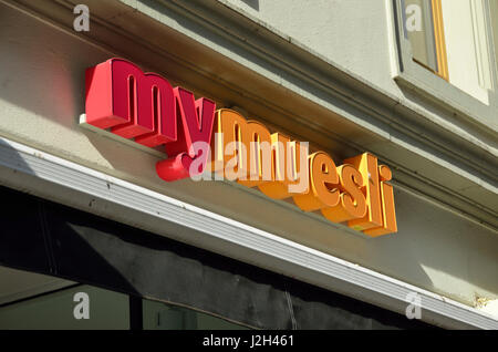 MyMuesli shop segno, Basel, Svizzera. Foto Stock