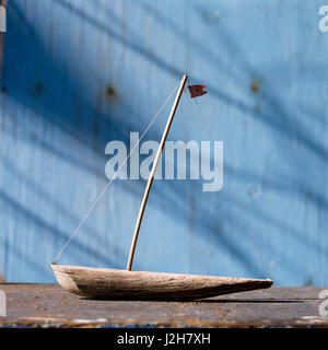 Modello barca di legno. Foto Stock