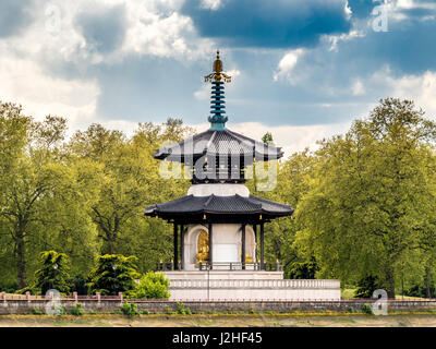 Pagoda della Pace, Battersea Park nel quartiere di Wandsworth, Londra, Regno Unito. Foto Stock