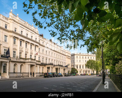 Residences in Belgrave Square, Londra. Foto Stock