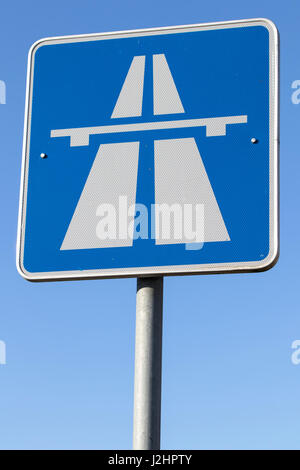 Il tedesco cartello stradale: autostrada Foto Stock