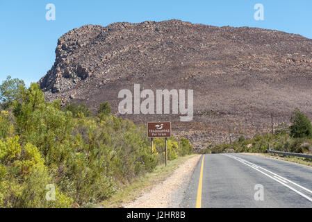 L'inizio dell'Tradouw passare da Barrydale a Swellendam nella provincia del Capo occidentale Foto Stock