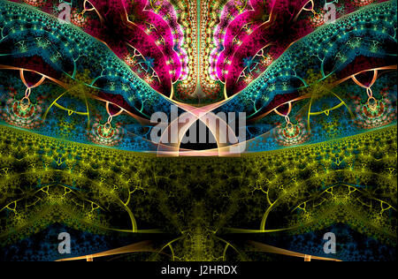 Abstract frattale su sfondo colorato Foto Stock
