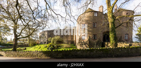 St Briavels Castello nella Foresta di Dean villaggio vicino a Santa Maria Vergine Chiesa, nel Gloucestershire. Un ex riserva di caccia di Edward 1 Foto Stock