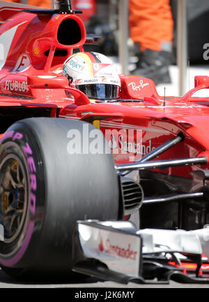 Sochi, Russia. 29 apr, 2017. 29.04.2017, Sochi Autodrom, Sochi, FORMULA 1 VTB RUSSO GRAND PRIX, 28.04. - 30.04.2017 Sebastian Vettel (GER#5), la Scuderia Ferrari foto: Cronos/Hasan Bratic Foto Stock