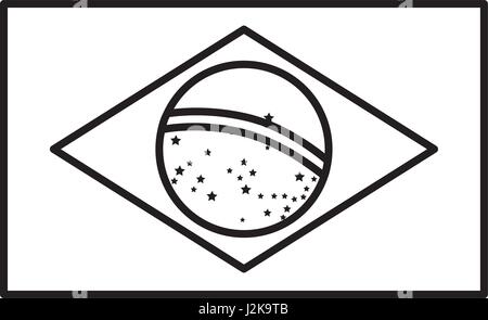 Bandiera Brasile icona isolato Illustrazione Vettoriale