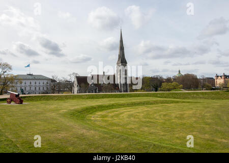 Il bellissimo San Alban la Chiesa a Copenaghen, la capitale della Danimarca. Foto Stock