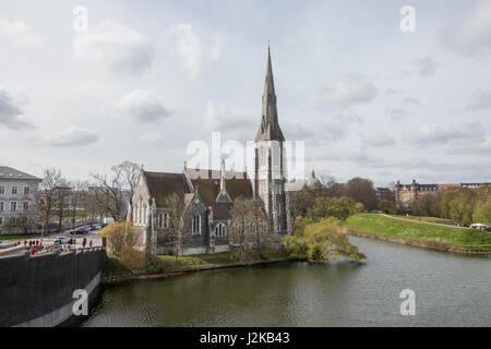 Il bellissimo San Alban la Chiesa a Copenaghen, la capitale della Danimarca. Foto Stock