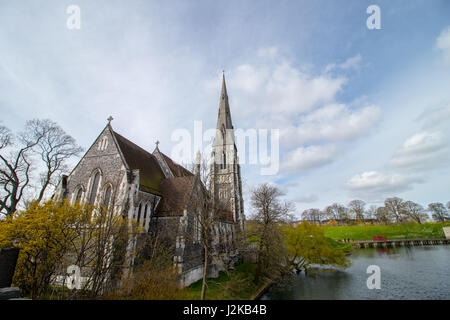 Il bellissimo San Alban la Chiesa a Copenaghen, la capitale della Danimarca. Foto Stock