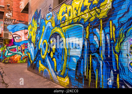 Croft Alley Street Art a Melbourne, Victoria, Australia Foto Stock