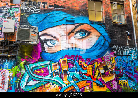 Croft Alley Street Art a Melbourne, Victoria, Australia Foto Stock