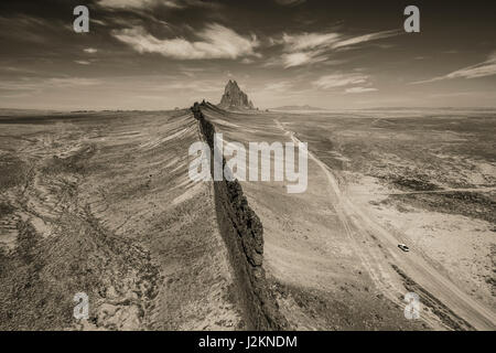 Shiprock formazione, Shiprock, Nuovo Messico. Foto Stock