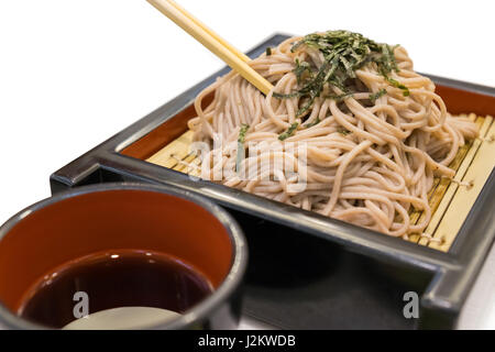 Soba ramen è Tagliatelle di grano saraceno, in stile Giapponese il cibo Foto Stock