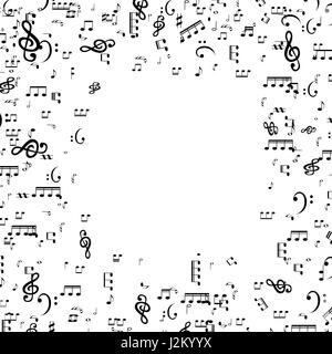 Set di note musicali, chiave di violino. Illustrazione Vettoriale. Illustrazione Vettoriale