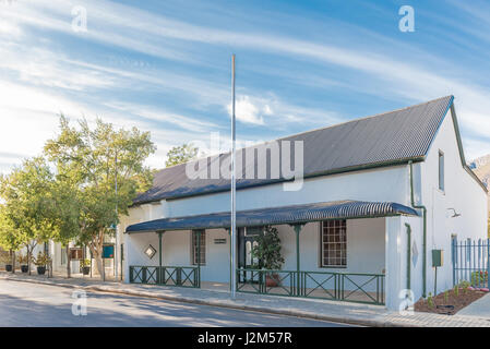 MONTAGU, SUD AFRICA - 26 Marzo 2017: la storica Hofmeyr Hall di Montagu in Montagu, una cittadina nella provincia del Capo occidentale Foto Stock