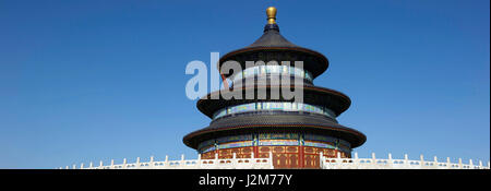 Cina, Pechino, Distretto di Chongwen, Tempio del Paradiso (Tian Tan) elencati come patrimonio mondiale dall'UNESCO, la sala della preghiera del buon raccolto Foto Stock