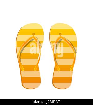 Coppia Flip Flop isolati su sfondo bianco Illustrazione Vettoriale