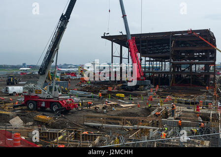 L'Aeroporto LaGuardia la costruzione del nuovo edificio del terminal, New York Foto Stock