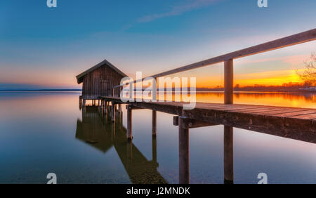 Sonnenuntergang am Ammsersee Foto Stock