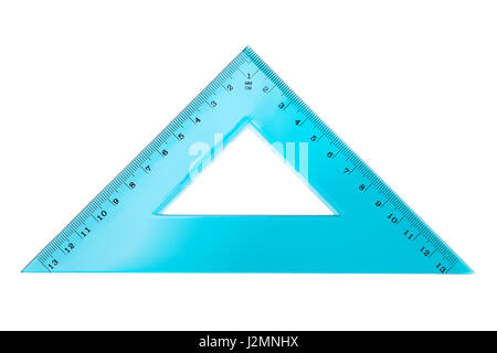 Impostare il triangolo quadrato isolato su sfondo bianco. Vista superiore Foto Stock