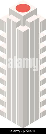 Il Grattacielo isometrica la costruzione di un oggetto o l' icona - Elemento per il Web, Tileset Mappa, Landscape Design, Architettura urbana Illustrazione Vettoriale