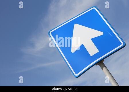 Dutch cartello stradale: one-way road Foto Stock