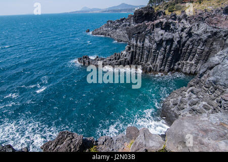 Jusangjeolli scogliera sulla Jeju Island Foto Stock