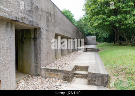 Prima guerra mondiale una trincea memoriale delle baionette a Douaumont, Francia Foto Stock