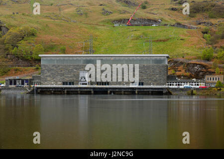 Ffestiniog Power Station e il Tan y Grisiau serbatoio una pompata storage schema di energia idroelettrica Foto Stock