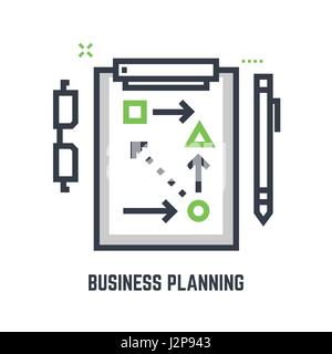 Business planning table Illustrazione Vettoriale