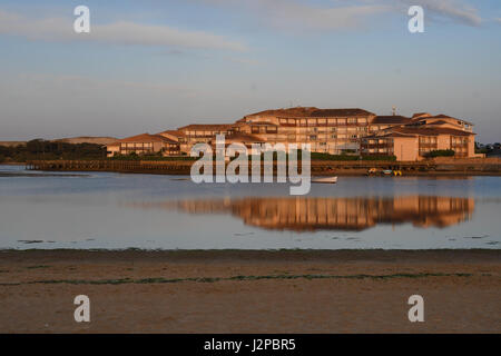 Barca sul Lago di Marin in Vieux Boucau Foto Stock