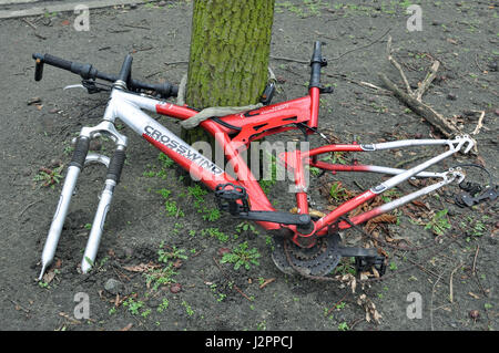 Fahrradwracks am Strassenrand / bici wracks a lato strada Foto Stock