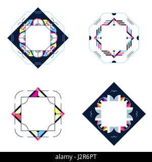 Elegante cornice e geometriche del modello lineare design dello sfondo. Abstract gli elementi geometrici. Elegante telaio lineare stile design Illustrazione Vettoriale