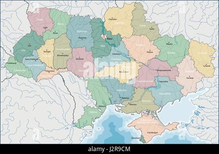 Mappa di Ucraina Illustrazione Vettoriale