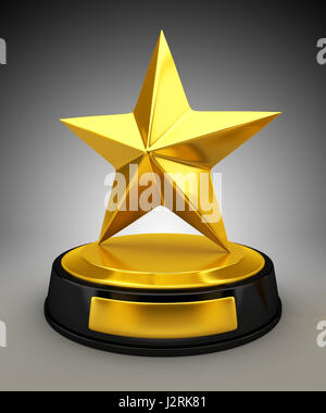 Golden Star trophy - 3D render Foto Stock