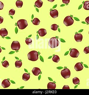Red Apple Seamless Disegno casuale Illustrazione Vettoriale