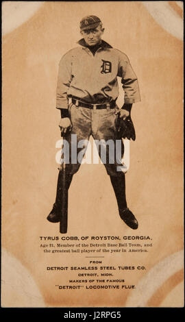 1907 Ty Cobb Detroit Tubi di acciaio senza saldatura Foto Stock