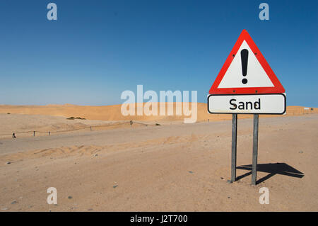 Segno di sabbia nel deserto Foto Stock