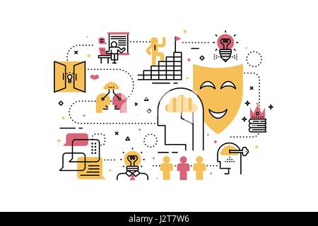 Apprendimento creativo le icone della linea illustrazione. Il design in stile moderno con le relative icone concetto di ornamento per il sito web, app web banner. Illustrazione Vettoriale