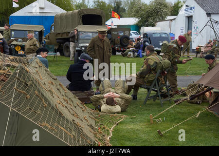 Reenactors a Halfpenny Green Airport. Radials, formatori ed evento di trasporto 2017 Foto Stock