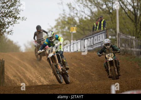 Canada Heights, Swanley, Kent, Regno Unito. Il 30 aprile, 2017. Maxis britannico campionato di motocross , REGNO UNITO. Il 30 aprile, 2017. Swanley , Motocross Round 3 al Canada altezze.© Jason Richardson / Alamy Live News Foto Stock